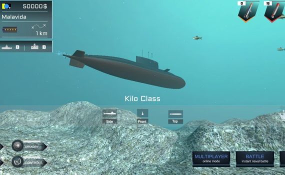 Мобильное приложение симулятор подводной лодки Submarine Simulator 3D